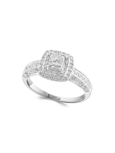 Effy Women's 14k White Gold & 0.88 Tcw Mined Diamond Ring In Metallic