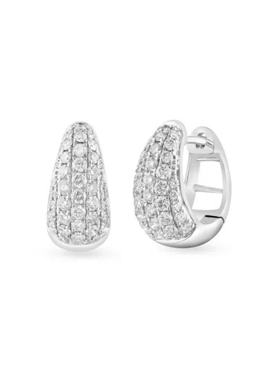 Effy Women's 14k White Gold & 0.94 Tcw Diamond Hoop Earrings