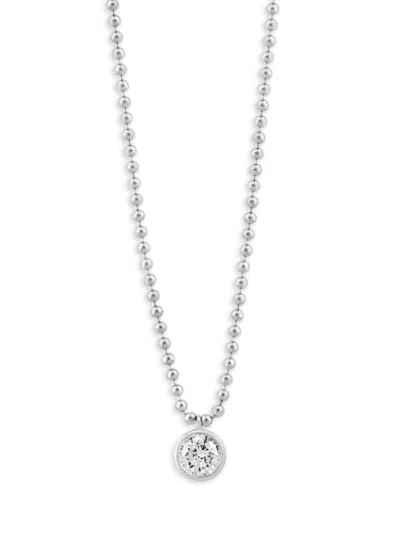 Effy Women's 14k White Gold & 0.98 Tcw Lab Grown Diamond Beaded Necklace