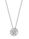 Effy 14k White Gold Round Lab Created Diamond Pendant Necklace In Silver