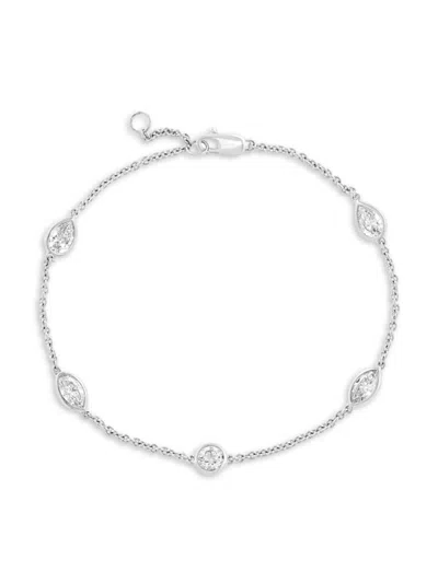 Effy Women's 14k White Gold & 1.15 Tcw Lab-grown Diamond Bracelet In Silver