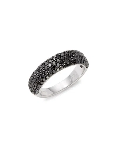Effy Women's 14k White Gold & 1.21 Tcw Black Diamond Band Ring