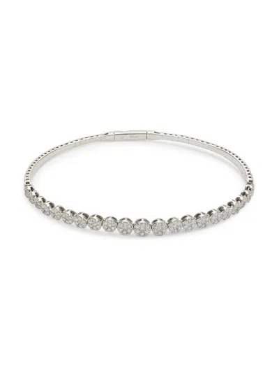 Effy Women's 14k White Gold & 1.21 Tcw Diamond Bangle Bracelet