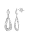 Effy Women's 14k White Gold & 1.32 Tcw Diamond Drop Earrings In Metallic