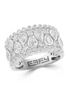 Effy Women's 14k White Gold & 1.38 Tcw Lab-grown Diamond Pear-cut Ring In Silver