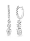 Effy Women's 14k White Gold & 1.45 Tcw Lab-grown Diamond Huggie Earrings In Silver
