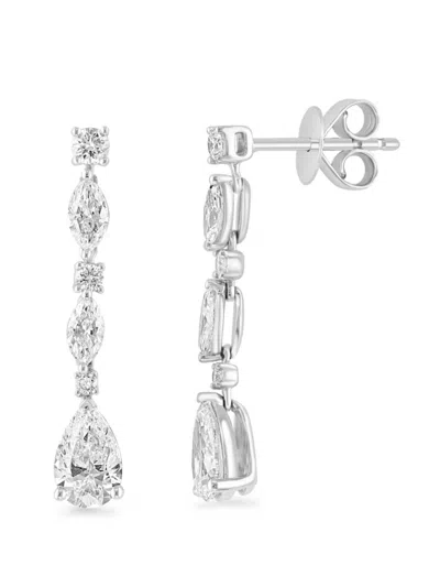 Effy Women's 14k White Gold & 1.95 Tcw Lab-grown Diamond Earrings