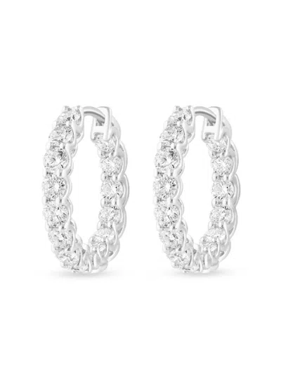 Effy Women's 14k White Gold & 1.96 Tcw Lab-grown Diamond Huggie Earrings