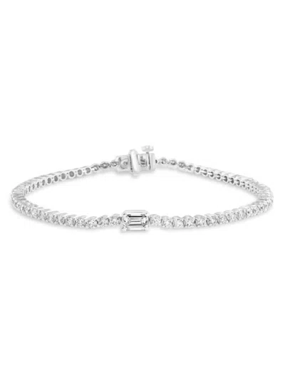 Effy Women's 14k White Gold & 2.98 Tcw Lab-grown Diamond Tennis Bracelet