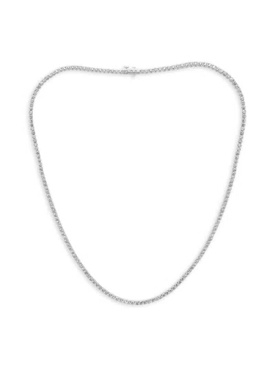 Effy Women's 14k White Gold & 6.76 Tcw Lab-grown Diamond Necklace/18" In Silver