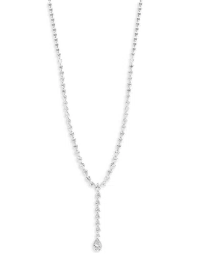 Effy Women's 14k White Gold & 6.96 Tcw Lab-grown Diamond Necklace/17" In Metallic