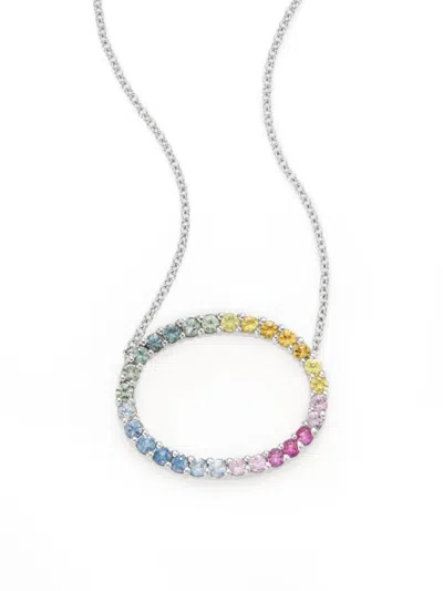 Effy Women's 14k White Gold & Multi Stone Ring Necklace