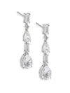 Effy Women's 14k White Gold & White Topaz Drop Earrings In Gold