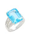 Effy Women's 14k White Gold, Blue Topaz & Diamond Ring In White Gold
