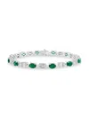 Effy Women's 14k White Gold, Diamond & Emerald Bracelet In Emerald