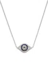 Effy Women's 14k White Gold, Diamond & Sapphire Evil Eye Necklace In Sapphire