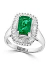 Effy Women's 14k White Gold Emerald & Diamond Ring In Metallic