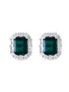 Effy Women's 14k White Gold, Emerald & Lab Grown Diamond Stud Earrings In White Gold
