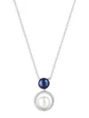 Effy Women's 14k White Gold, Freshwater Pearl & 0.08 Tcw Diamond Pendant Necklace In Metallic