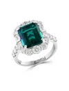 Effy Women's 14k White Gold, Lab Grown Emerald & Lab Grown Diamond Ring In White Gold