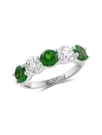Effy Women's 14k White Gold, Lab Grown Emerald & Lab Grown Diamond Ring