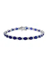 Effy Women's 14k White Gold, Lab-grown Sapphire & 0.51 Tcw Lab-grown Diamond Tennis Bracelet In Blue