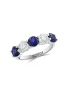 Effy Women's 14k White Gold, Lab Grown Sapphire & Lab Grown Diamond Ring In White Gold