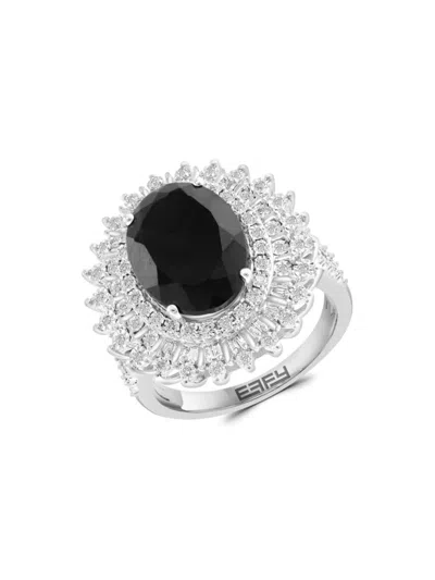 Effy Women's 14k White Gold, Onyx & Diamond Ring