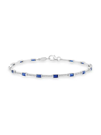 Effy Women's 14k White Gold, Sapphire & Diamond Bracelet
