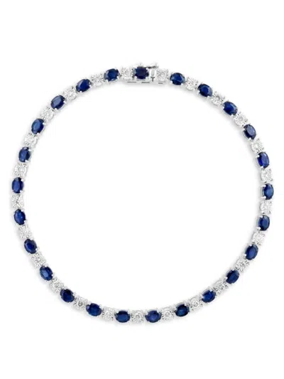 Effy Women's 14k White Gold, Sapphire & Diamond Bracelet