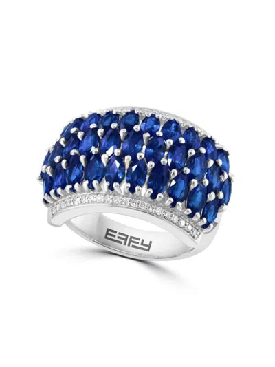 Effy Women's 14k White Gold, Sapphire & Diamond Ring