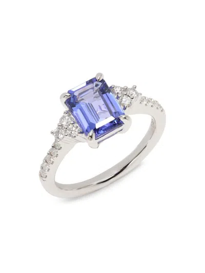 Effy Women's 14k White Gold, Tanzanite & 0.27 Tcw Diamond Ring