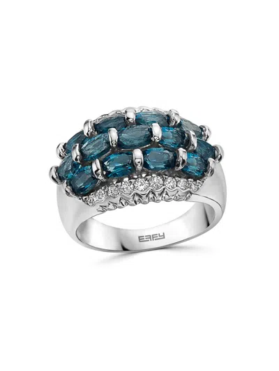Effy Women's 14k White Gold, Topaz & Diamond Ring