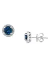 Effy Women's 14k White Gold, Topaz & Diamond Stud Earrings In White Gold
