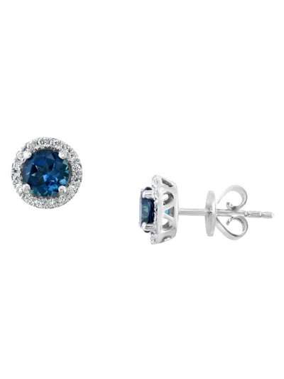 Effy Women's 14k White Gold, Topaz & Diamond Stud Earrings