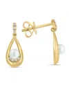 Effy Women's 14k Yellow Gold, 0.05 Tcw Diamond & 4.5mm Freshwater Pearl Drop Earrings In Gold