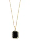 Effy Women's 14k Yellow Gold, 0.16 Tcw Diamond & 5.10 Ctw Onyx Pendant Necklace In Gold