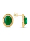Effy Women's 14k Yellow Gold, 0.19 Tcw Diamond & 11.00 Tcw Dyed Jade Earrings In Gold