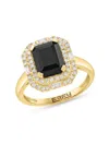 Effy Women's 14k Yellow Gold, 0.32 Tcw Diamond & 2.20 Tcw Onyx Ring In Gold