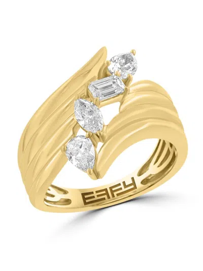 Effy Women's 14k Yellow Gold, 0.81 Tcw Lab-grown Diamond Sculptural Ring