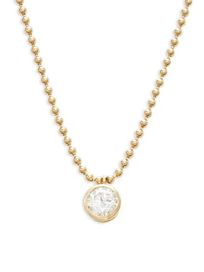 Effy Women's 14k Yellow Gold, 0.98 Tcw Lab Grown Diamond Pendant 18-inch Beaded Necklace