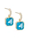 Effy Women's 14k Yellow Gold, 12.10 Tcw Blue Topaz & 0.19 Tcw Diamond Drop Earrings In Multi