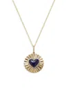 Effy Women's 14k Yellow Gold, 1.32 Tcw Lapis Lazuli & 0.10 Tcw Diamond Heart Pendant Necklace In Multi