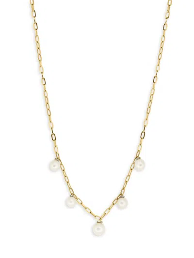 Effy Women's 14k Yellow Gold, 8.5mm Freshwater Pearl & Diamond Necklace