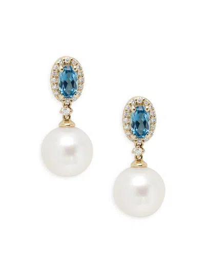 Beverly Hills Elegance 14K Gold 0.16ctw Diamond Fish Drop Earrings main image 0