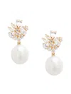 Effy Women's 14k Yellow Gold, 9mm Pearl & Sapphire Drop Earrings In Sapphire