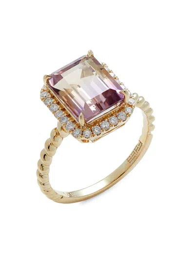 Effy Women's 14k Yellow Gold, Ametrine & Diamond Ring