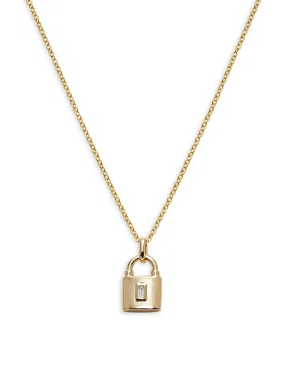 Effy Women's 14k Yellow Gold & 0.02 Tcw Diamond Padlock Pendant Necklace