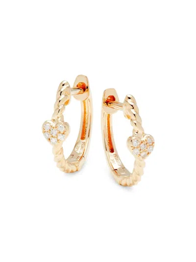 Effy Women's 14k Yellow Gold & 0.04 Tcw Diamond Huggie Earrings