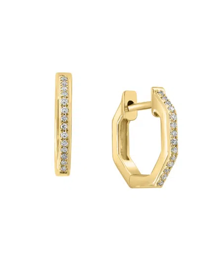 Effy Women's 14k Yellow Gold & 0.08 Tcw Diamond Earrings